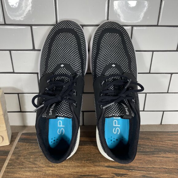 Sperry 7 Seas 3 Eye Womens Size 8.5 Shoes Black White Lightweight Sport Sneakers - Picture 9 of 15